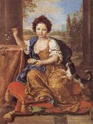 Pierre Mignard Girl Blowing Soap Bubbles oil